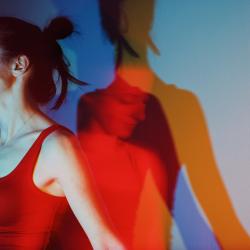 Half view of female figure and the shadow view