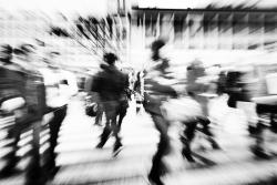 Blurred outline of people