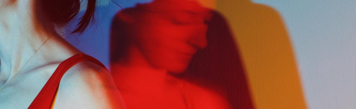 Half view of female figure and the shadow view