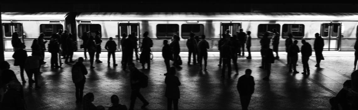 People waiting on train platform