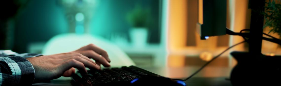 Typing on computer's keyboard